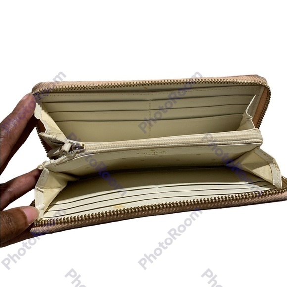 Kate Spade Women's Glitter Gold Zip-Around Wallet – Sparkle Continental 8x4 - Picture 4 of 9